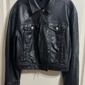 Universal Thread Black Faux Leather Coat